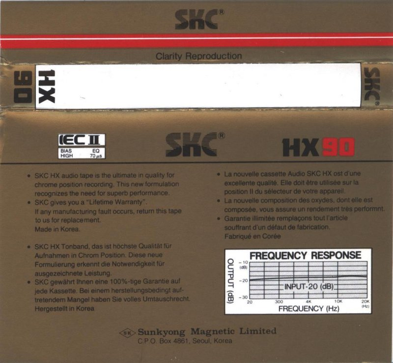 Compact Cassette: Sunkyong Magnetic Limited (SKM) SKC - HX 90