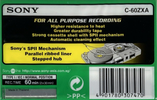 Compact Cassette Sony ZX 60 "C-60ZXA" Type I Normal 1999 Europe
