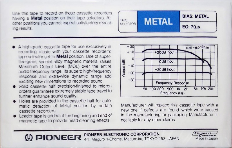 Compact Cassette:  Pioneer - M1 60