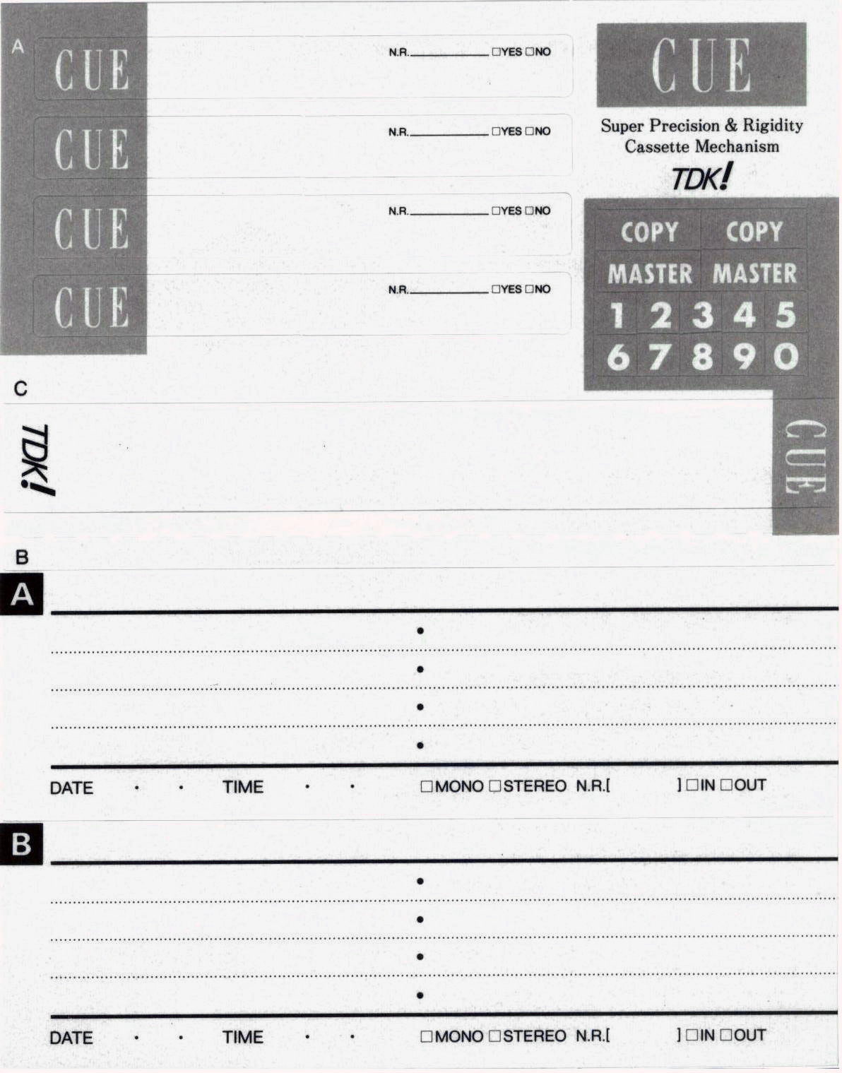 Compact Cassette TDK CUE 46 "CUE-46W" Type II Chrome 1987 Japan