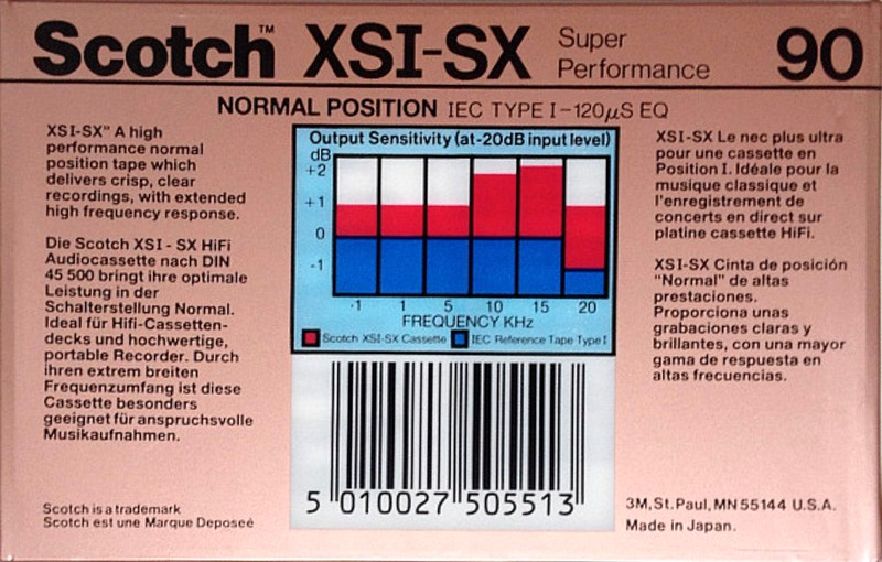 Compact Cassette Scotch XS I-SX 90 Type I Normal 1990 Europe