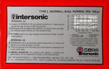Compact Cassette Intersonic AD 46 Type I Normal Greece