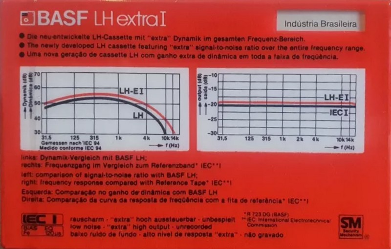 Compact Cassette BASF LH Extra I 60 Type I Normal 1981 Brazil