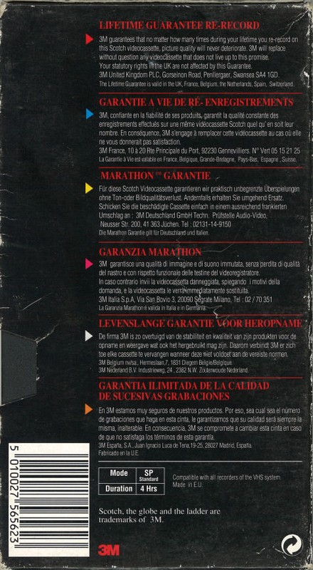 VHS, Video Home System Scotch Extra Grade Plus 240 Type I Normal Europe