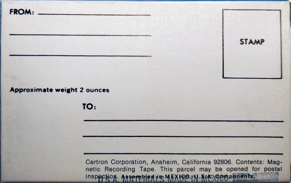 Compact Cassette Certron 90 Type I Normal 1971 USA