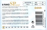 Compact Cassette RAKS SP 46 "SP Metal" Type IV Metal 1996 Europe