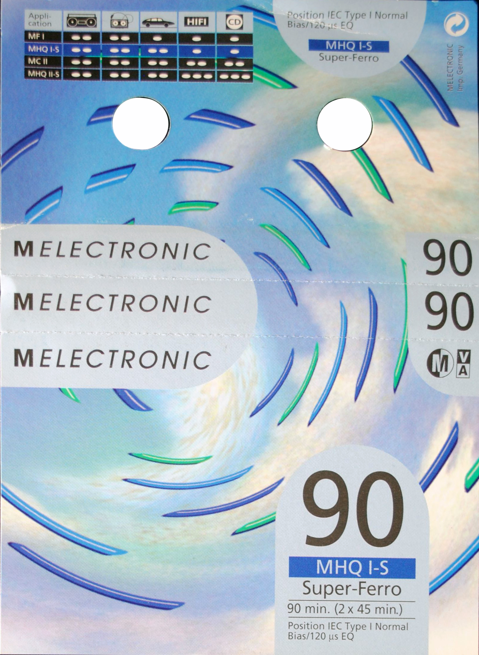 Compact Cassette Melectronic MHQ I-S 90 Type I Normal 1998 Switzerland