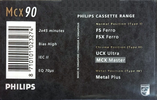 Compact Cassette Philips MCX Master 90 Type II Chrome 1990 Europe