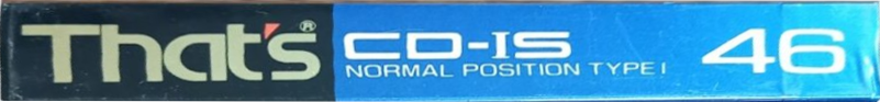 Compact Cassette Thats CD-IS 46 Type I Normal 1988 Japan