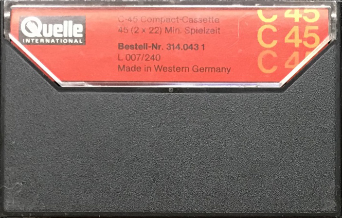 Compact Cassette Universum 45 Type I Normal 1979 Europe