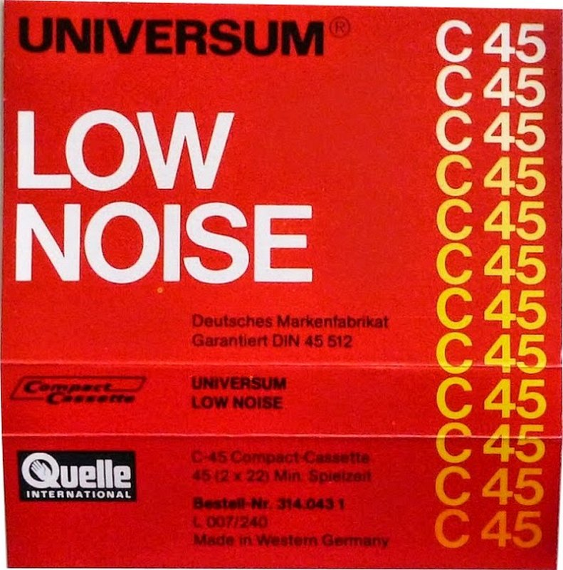 Compact Cassette Universum 45 Type I Normal 1979 Europe