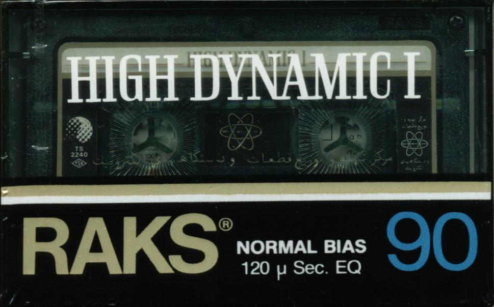 Compact Cassette RAKS High Dynamic I 90 Type I Normal 1985 Iran