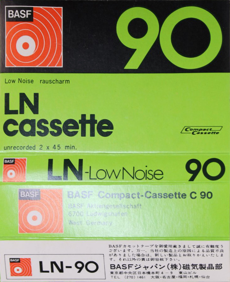 Compact Cassette BASF LN 90 Type I Normal 1974 Japan