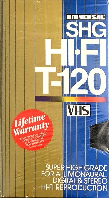 VHS, Video Home System Universal SHG 120 Type I Normal 1990 USA