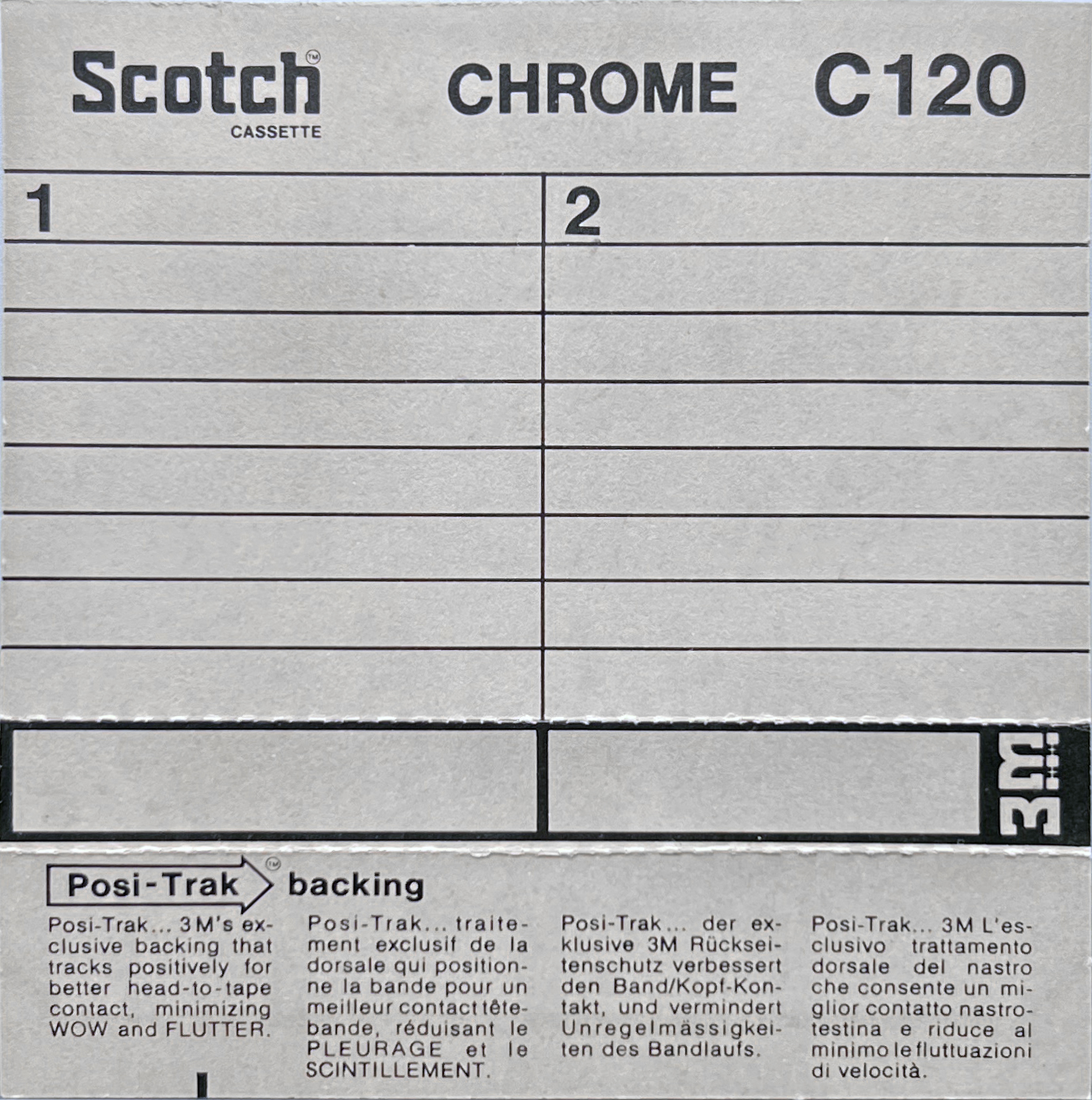 Compact Cassette Scotch Chrome 120 Type II Chrome 1973 Europe