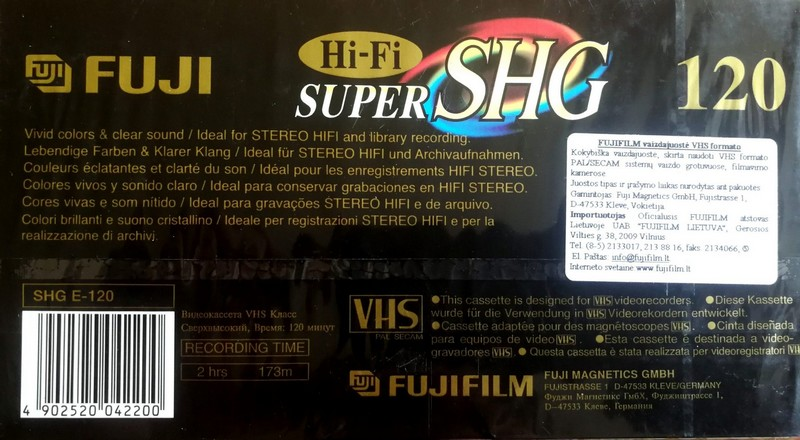 VHS, Video Home System:  Fuji - SHG 120