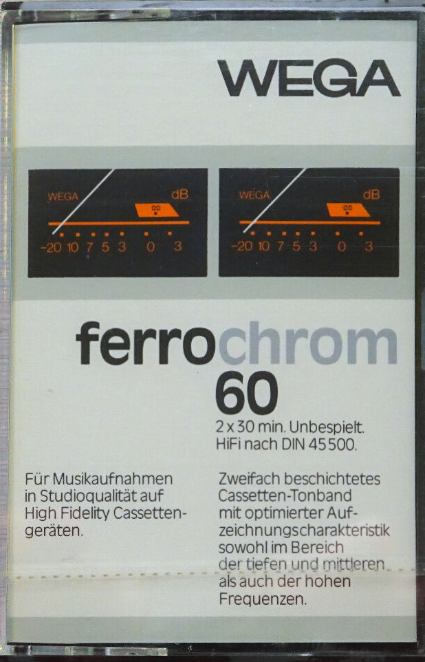 Compact Cassette Wega 60 Type III Ferro Chrome 1980 Germany