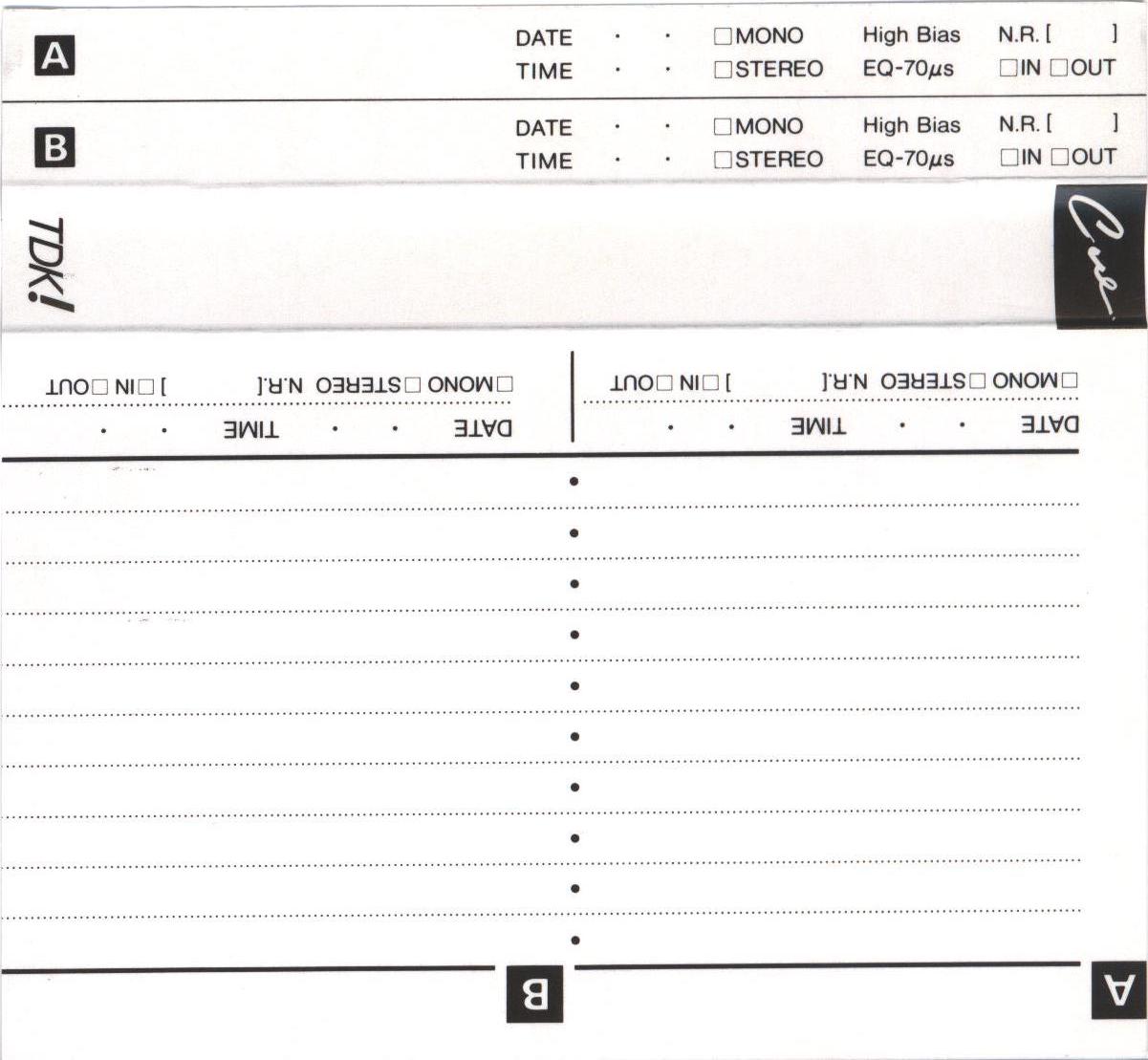 Compact Cassette TDK CUE 46 "CUE-46B" Type II Chrome 1988 Japan