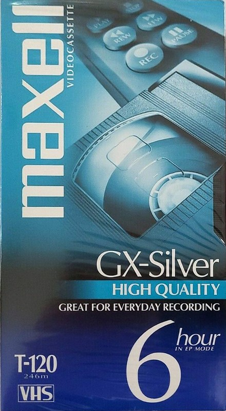 VHS, Video Home System Maxell GX-Silver 120 "T-120 GX-(S)" Type I Normal 1998 North America