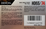 Compact Cassette Denon HD6S 74 Type II Chrome 1990 Europe
