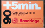 Compact Cassette Bandridge 90+5 "Car stereo Hi-Fi" Type I Normal 1973 UK