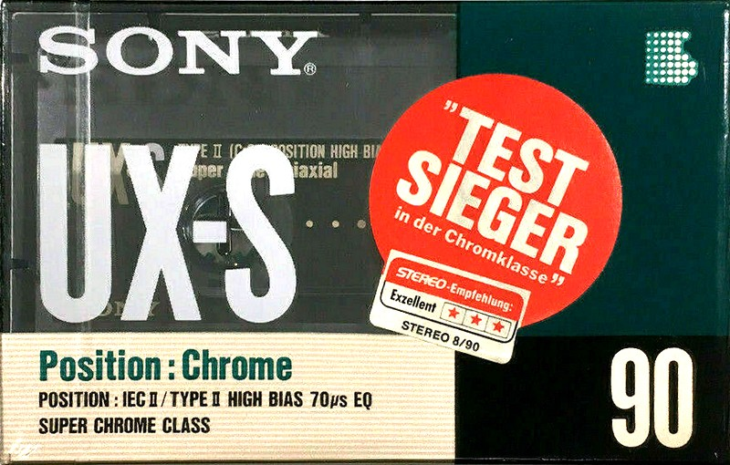 Compact Cassette Sony UX-S 90 "UX-S90c" Type II Chrome 1990 Europe
