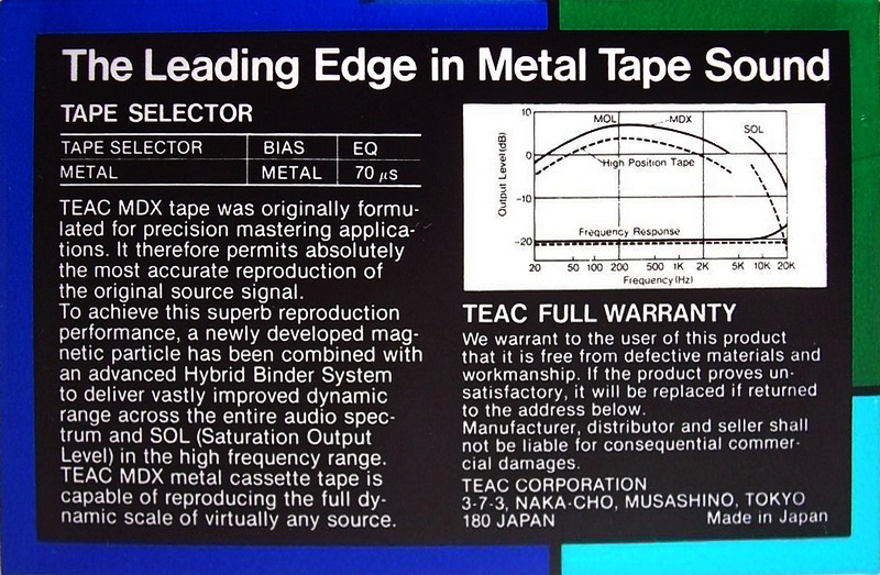 Compact Cassette:  Teac - MDX 60