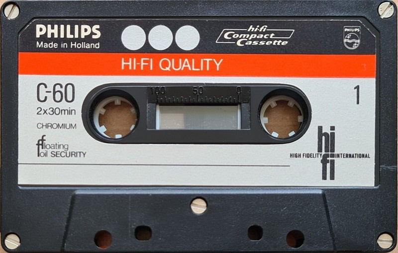 Compact Cassette Philips Chromium 60 "Hi-Fi Quality" Type II Chrome 1975 Europe