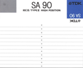 Compact Cassette TDK SA 90 Type II Chrome 1988 North America