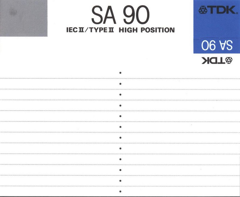 Compact Cassette: TDK  - SA 90