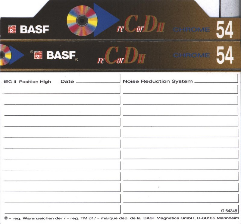 Compact Cassette: BASF  - Record II 54