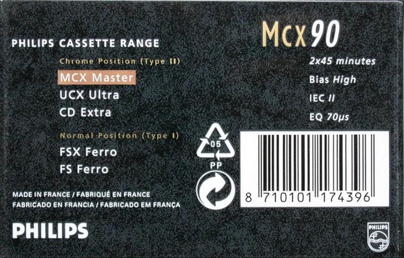 Compact Cassette: BASF Philips - MCX Master 90