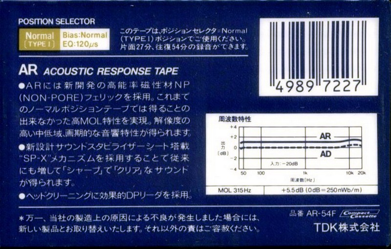 Compact Cassette: TDK  - AR 54