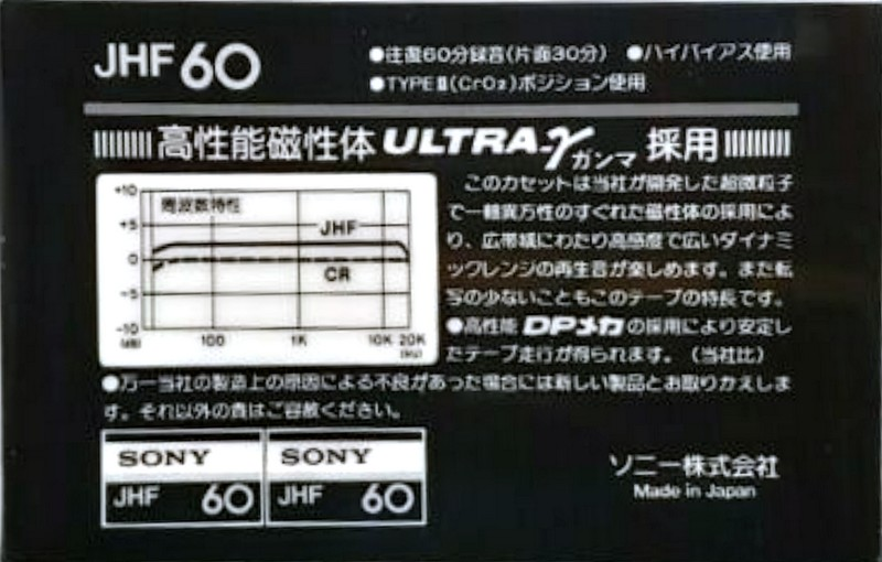 Compact Cassette: Sony  - JHF 60