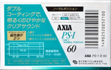 Compact Cassette AXIA PS-I / PS-1 60 "PS-1 B 60" Type I Normal 1991 Japan