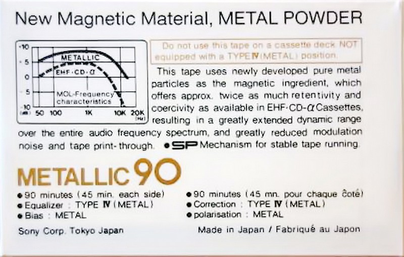 Compact Cassette: Sony  - Metallic 90