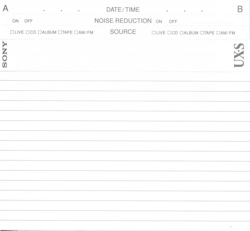 Compact Cassette Sony UX-S 90 "C-90 UXSC" Type II Chrome 1998 Europe