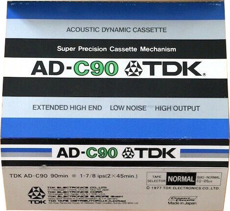 Compact Cassette TDK AD 90 Type I Normal 1977 Europe, USA