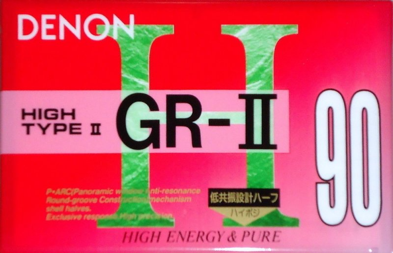 Compact Cassette Denon GR-II 90 "GR-2 90U" Type II Chrome 1994 Japan