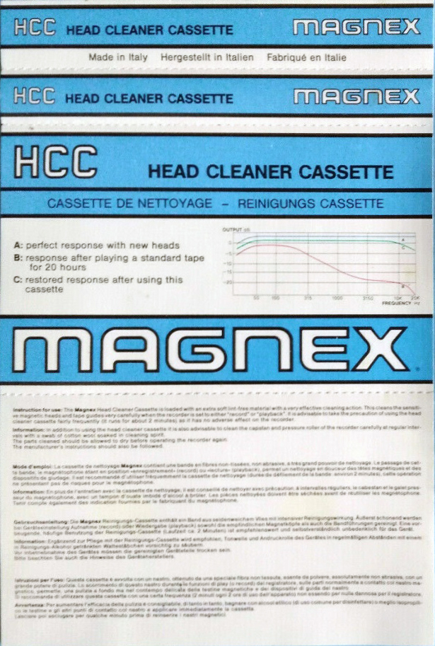 Compact Cassette Magnex Cleaning Cassette 1981 Europe