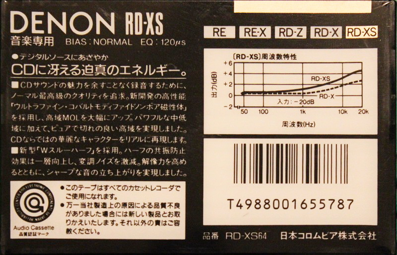 Compact Cassette: Nippon Columbia / Denon Denon - RD-XS 64