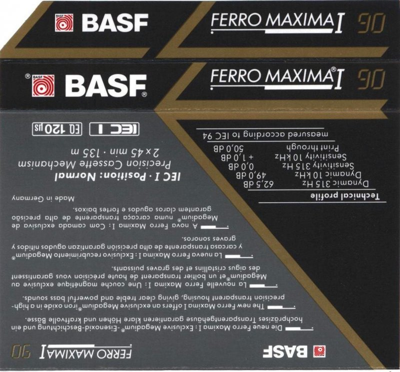 Compact Cassette: BASF  - Ferro Maxima I 90