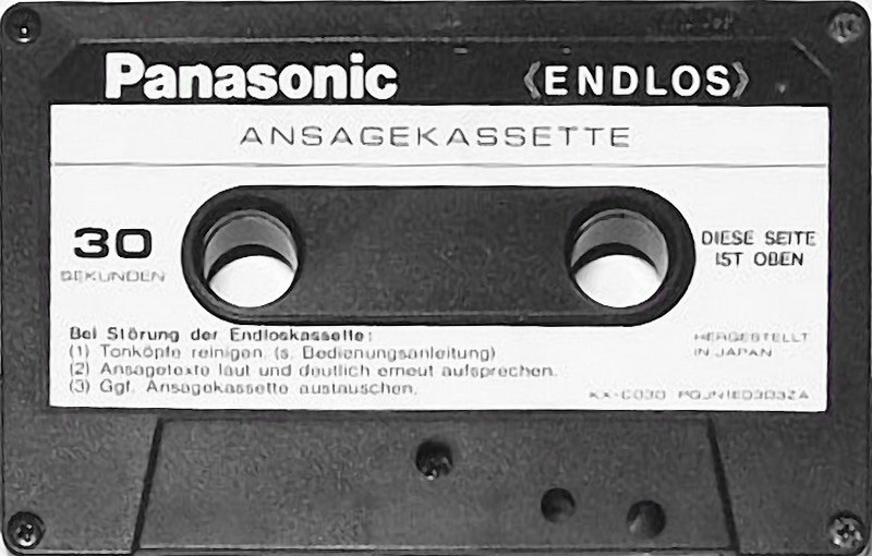 Compact Cassette Panasonic 30 sec "KX-C030" Endless Cassette Germany