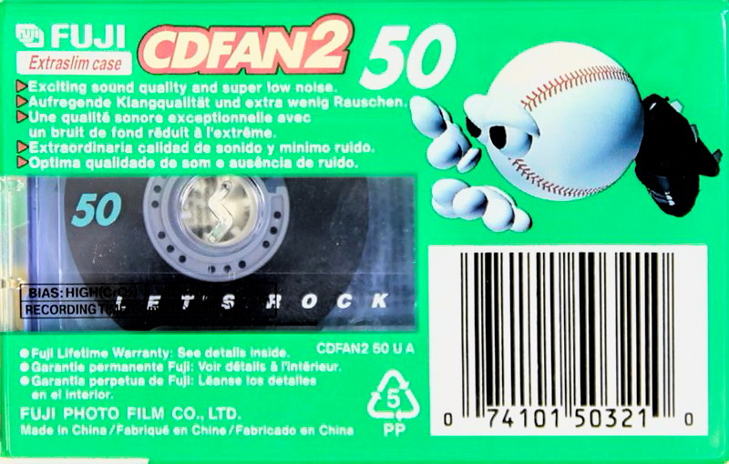 Compact Cassette Fuji CDFAN 50 "CDFAN2 60 U A" Type II Chrome 1998 North America