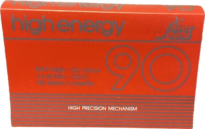 Compact Cassette Silver Sound High Energy 90 Type I Normal 1987 Germany