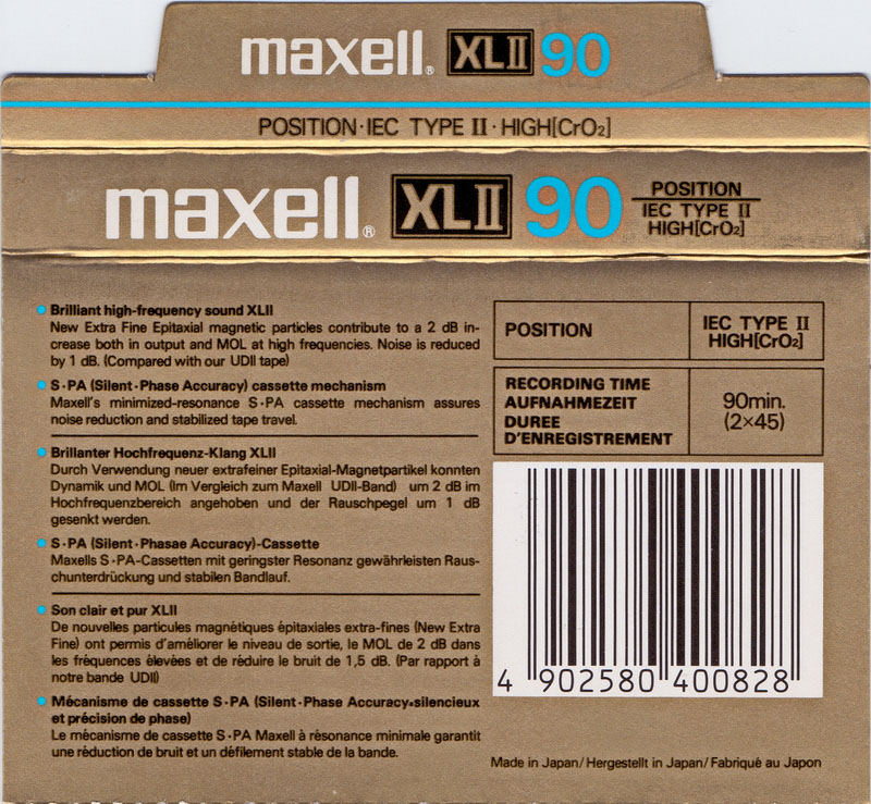 Compact Cassette: Maxell / Hitachi Maxell - XLII 90