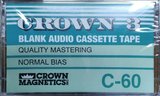 Compact Cassette Crown Magnetics Crown 3 60 Type I Normal 1983 USA