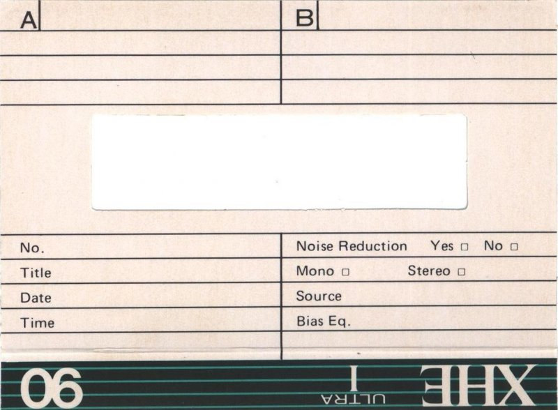 Compact Cassette Audio Magnetics XHE Ultra 1 90 Type I Normal 1982 Canada