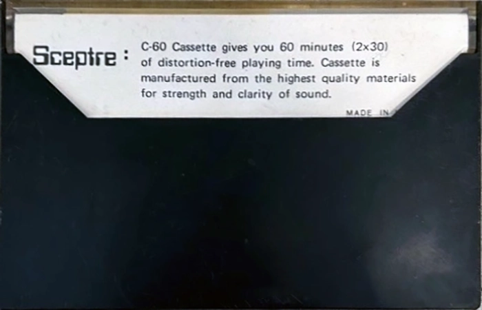 Compact Cassette Sceptre 60 Type I Normal 1981 Hong Kong