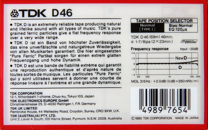 Compact Cassette: TDK  - D 46